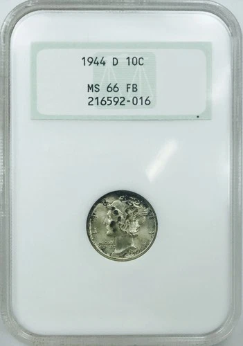 1944 D MERCURY DIME! NGC MS66 FB! VINTAGE HOLDER! GORGEOUS! STUNNING! NR #P1643