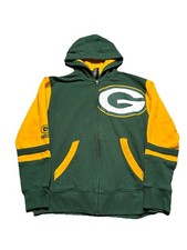 NFL Team Apparel Green Bay Packers Zip Up Hoodie Youth L 14/16 Green Logo Boys