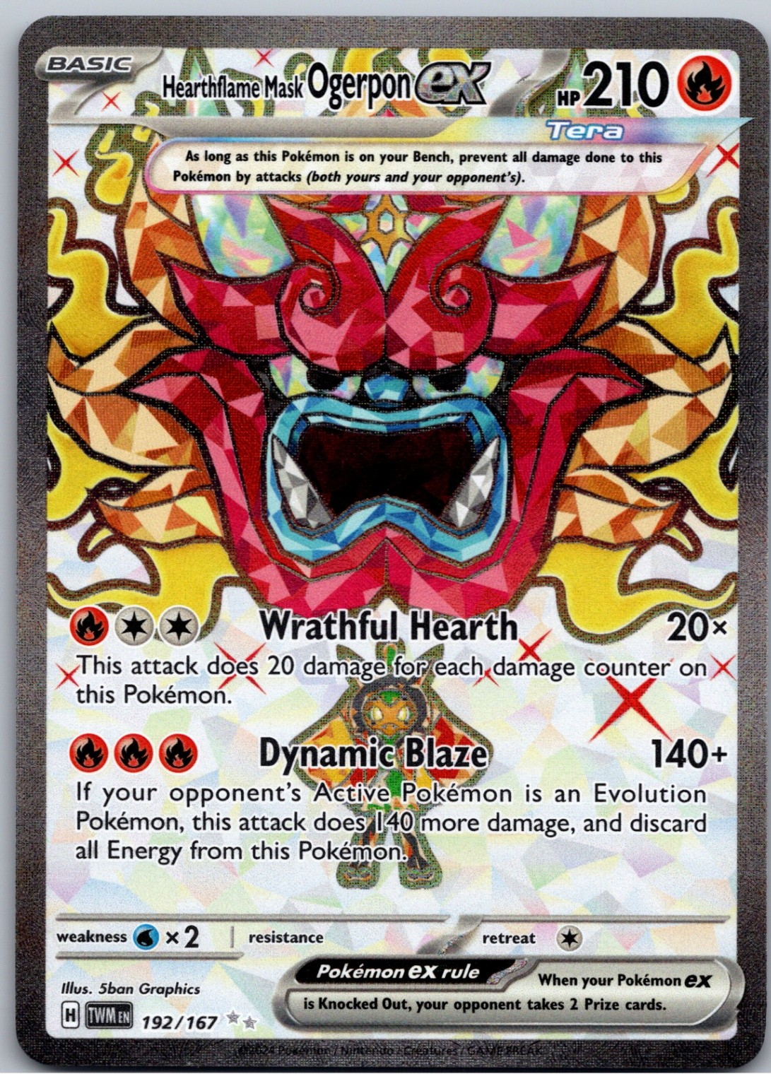 Hearthflame Mask Ogerpon ex Ultra Rare SV06: Twilight Masquerade 192/167 NM