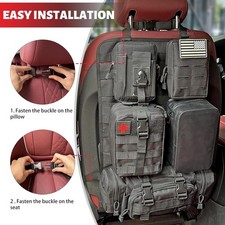 Seat Back Organizer Pocket Car Tactical Molle Gear Panel Vehicle Cover Protector