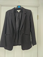 H&M Ladies Edge To Edge Black Basic Jacket Size EUR 36 OFFICE/WORK WEAR