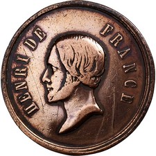 France, Médaille, Henri V, Fidélité et Espérance, Cuivre, TB+