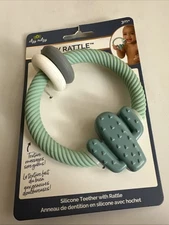 Itzy Ritzy Rattle with Teething Ring Silicone Teether Cactus