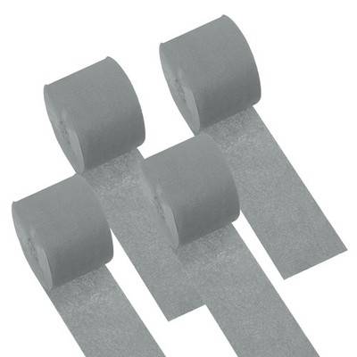 1,8 Zoll Krepppapier-Streamer,4 Rollen 328ft Krepppapier-Blatt,Hellgrau