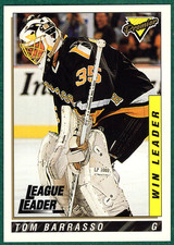 Tom Barrasso - 1993-94 Topps Premier #204 - Pittsburgh Penguins League Leader