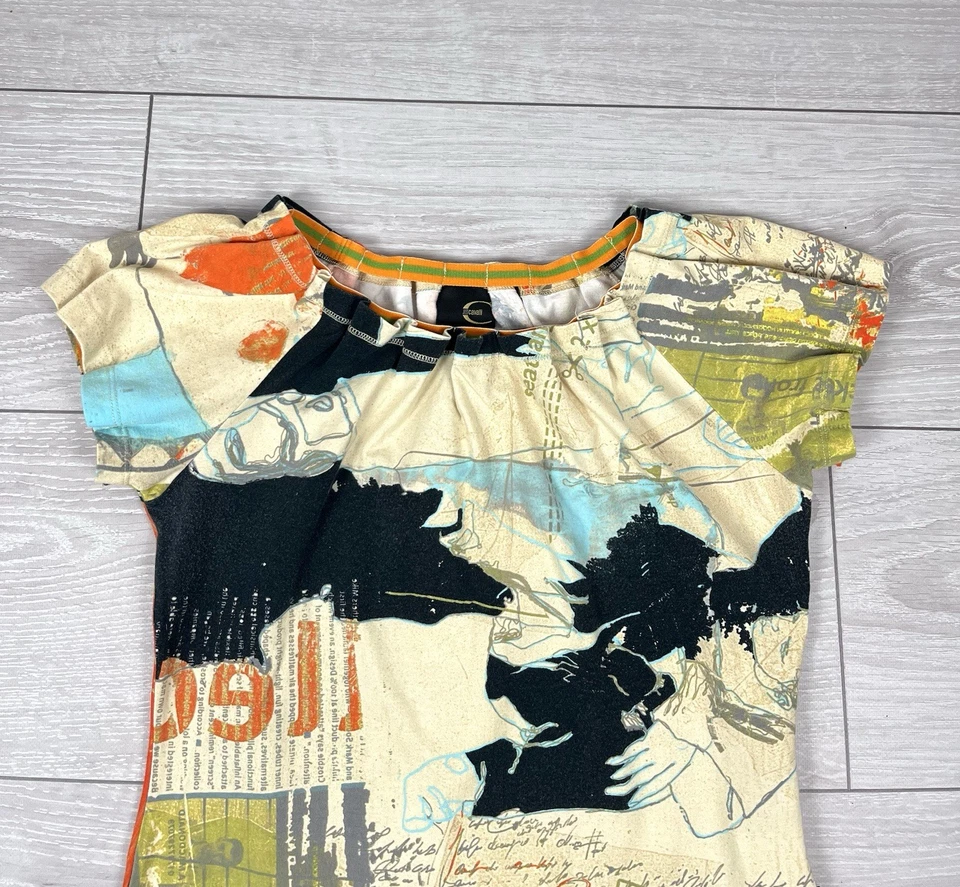 Camiseta sin mangas Just Cavalli Vintage 00s Y2K abstracción para mujer talla L Foto 3 de 4
