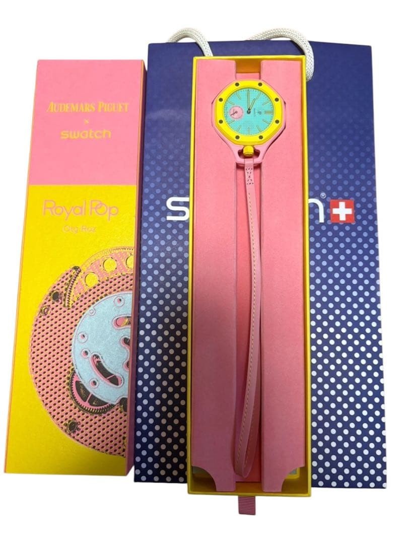 Swatch × AUDEMARS PIGUET Royal Pop Pocket Watch Roz Pink/Yellow