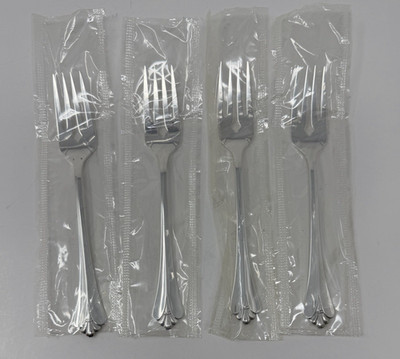 4 Oneida SILVER ROYAL FLUTE Silverplate Community Betty Crocker Salad Forks