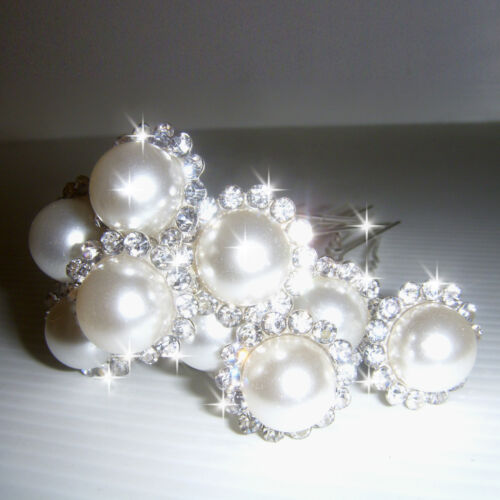 Forcine Acconciatura Capelli cerimonia bianco sposa strass perla forcina E0055 - Foto 1 di 1