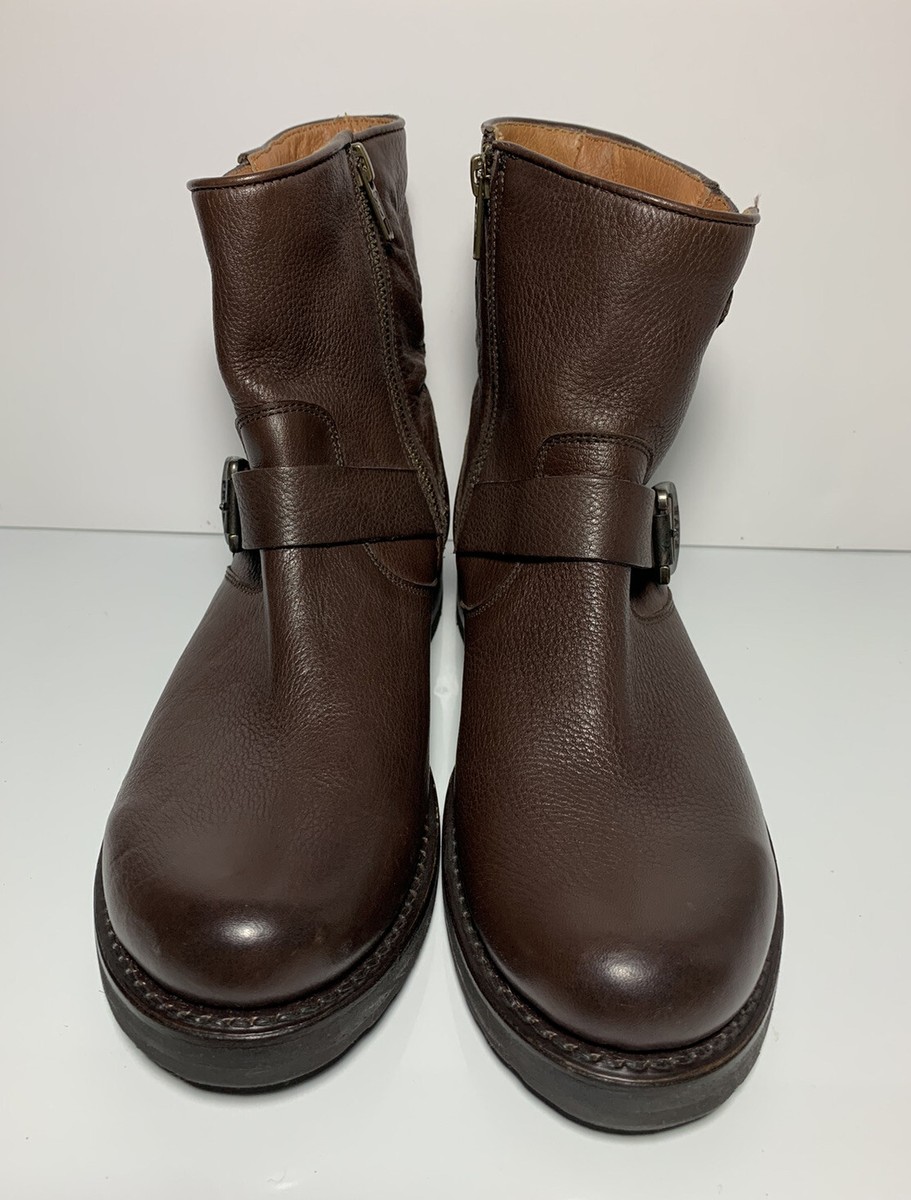 Frye Veronica Brown Zip Short Moto Boots Womens Size 10 B Leather Buckle Frye Veronica 6 main image 4