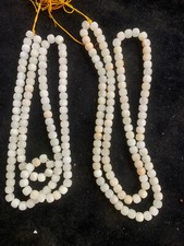 Two Pcs Excellent Pure Chinese HeTian White Jade 108 Beads Necklaces