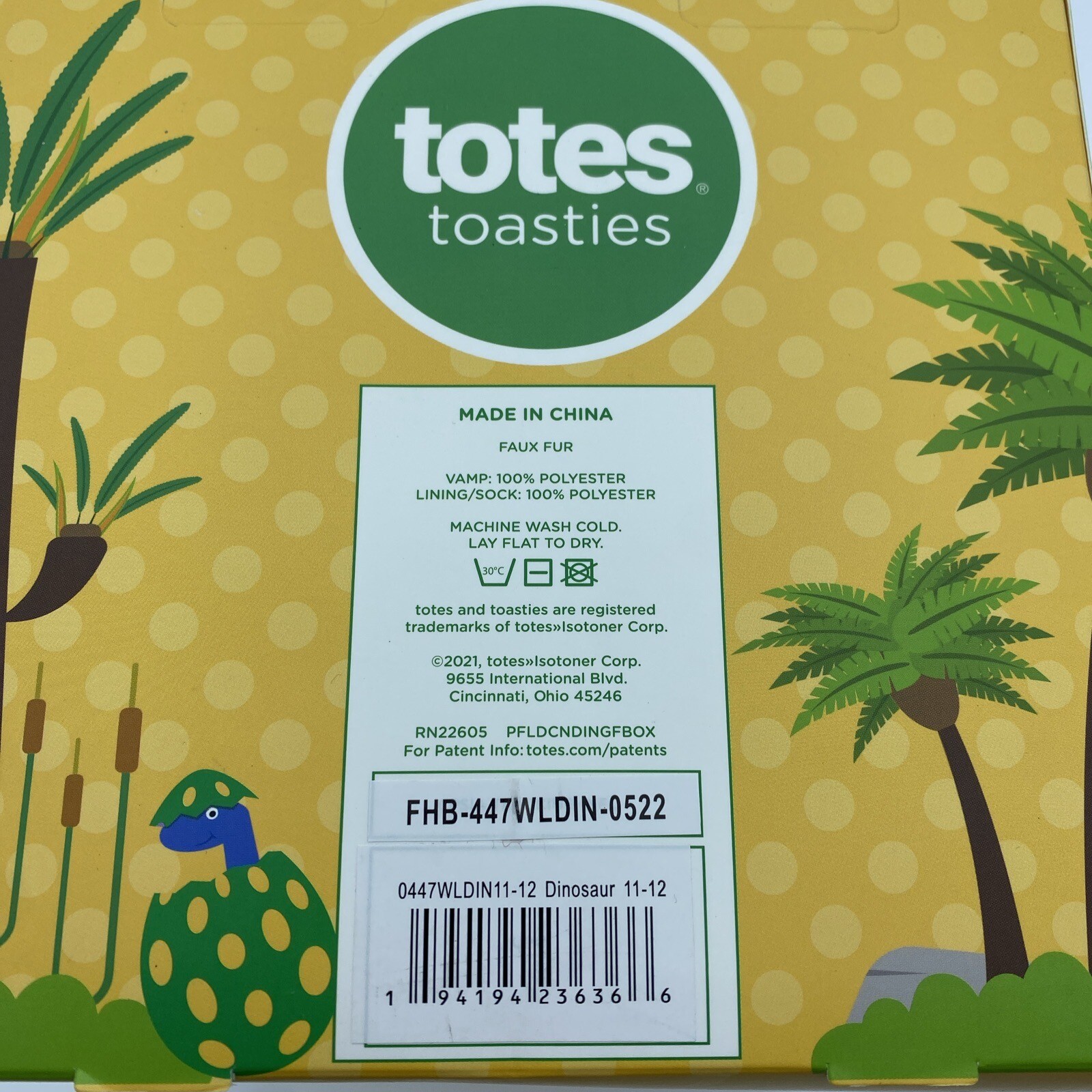 SAOLA Totes Toasties: pantofole stivali Dino per bambini. Suola in gomma. Piccolo 11 12. Verde nuovo con scatola.