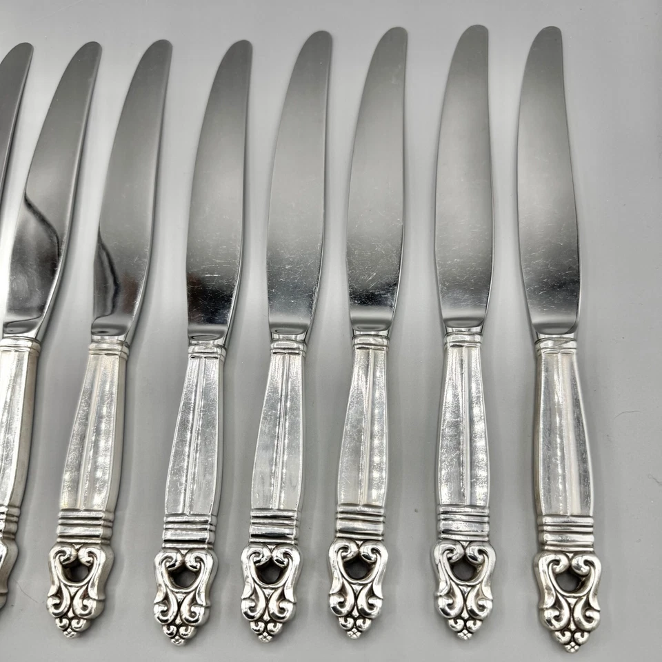 11 cuchillos reales daneses PLATA ESTERLINA INTERNACIONAL | 869 gramos Foto 3 de 4