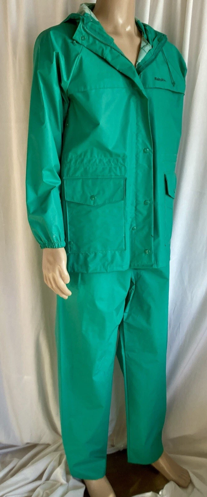 Rainskins Northcoast Jacket and Pant Adult M PVC Billed Hooded RainSnap Pockets
Opens in a new windo