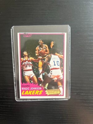 Guarding Magic Johnson Guard Magic Johnson Lakers Topps 1981 #21 Basketball Card in case | eBay