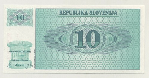 Slovenia 10 Tolarjev 1990 Pick 4.s1 UNC Uncirculated Banknote Specimen - Picture 2 of 2