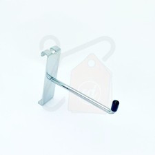 Box of 100 Gridwall Hooks 4" (100mm) Chrome Mesh Panel Display Hook Prong