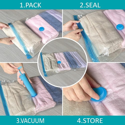 10 Large Vacuum Storage Bags with Pump, Space Saver Sealer for Clothes, Bedding - Picture 66 of 80