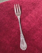 Sterling Silver Floral Beaded Pickle, Cocktail, Seafood Fork, 5 3/4” Free Ship