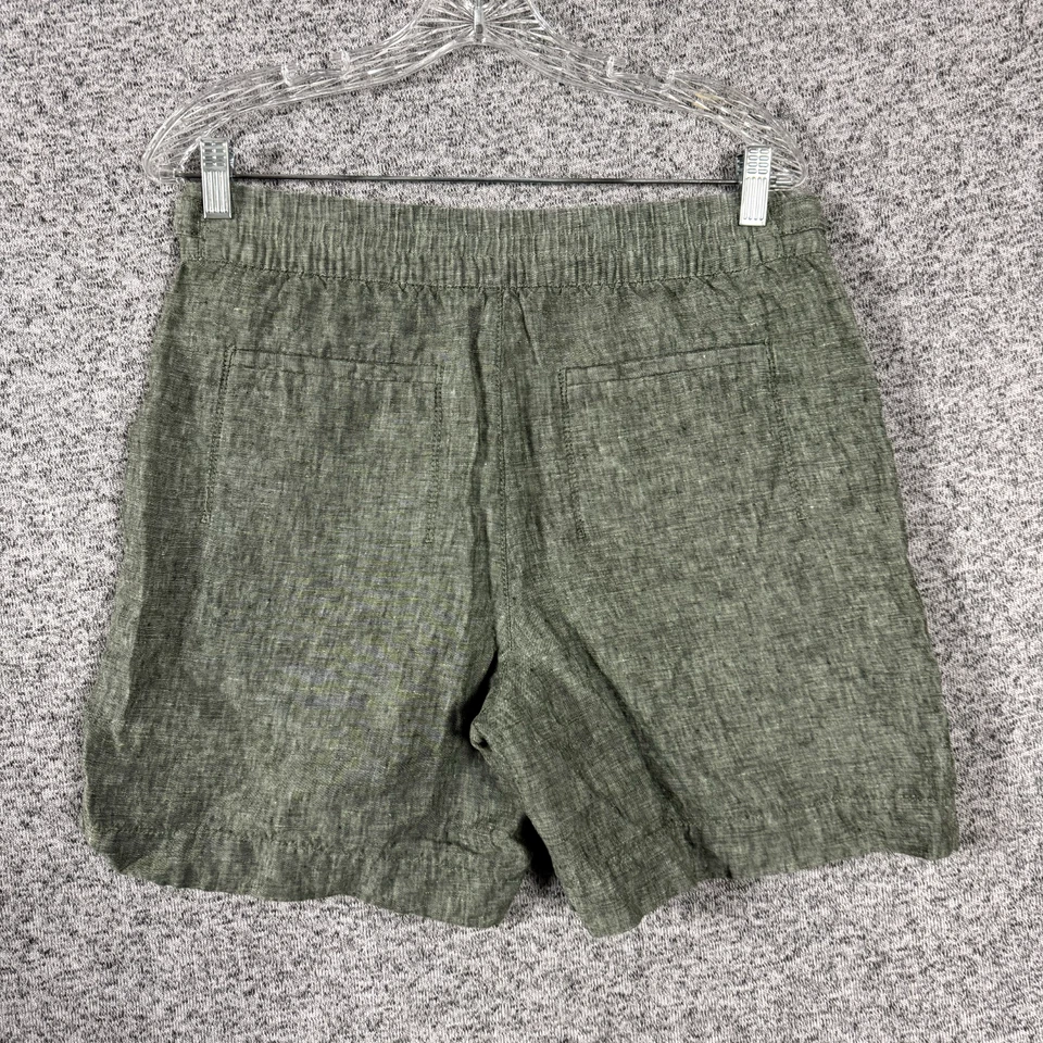 Pantalones cortos Athleta para mujer talla 10 verde 100 % lino Voyager lino Foto 2 de 4