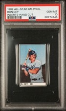 1982 All-Star Game Program Inserts Ron Cey Dodgers graded PSA 10 Gem Mint Pop 2