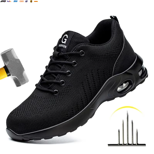 New Styles Men Safety Boots with Steel Toe Cap Anti-Smash Work Sneakers Safety S