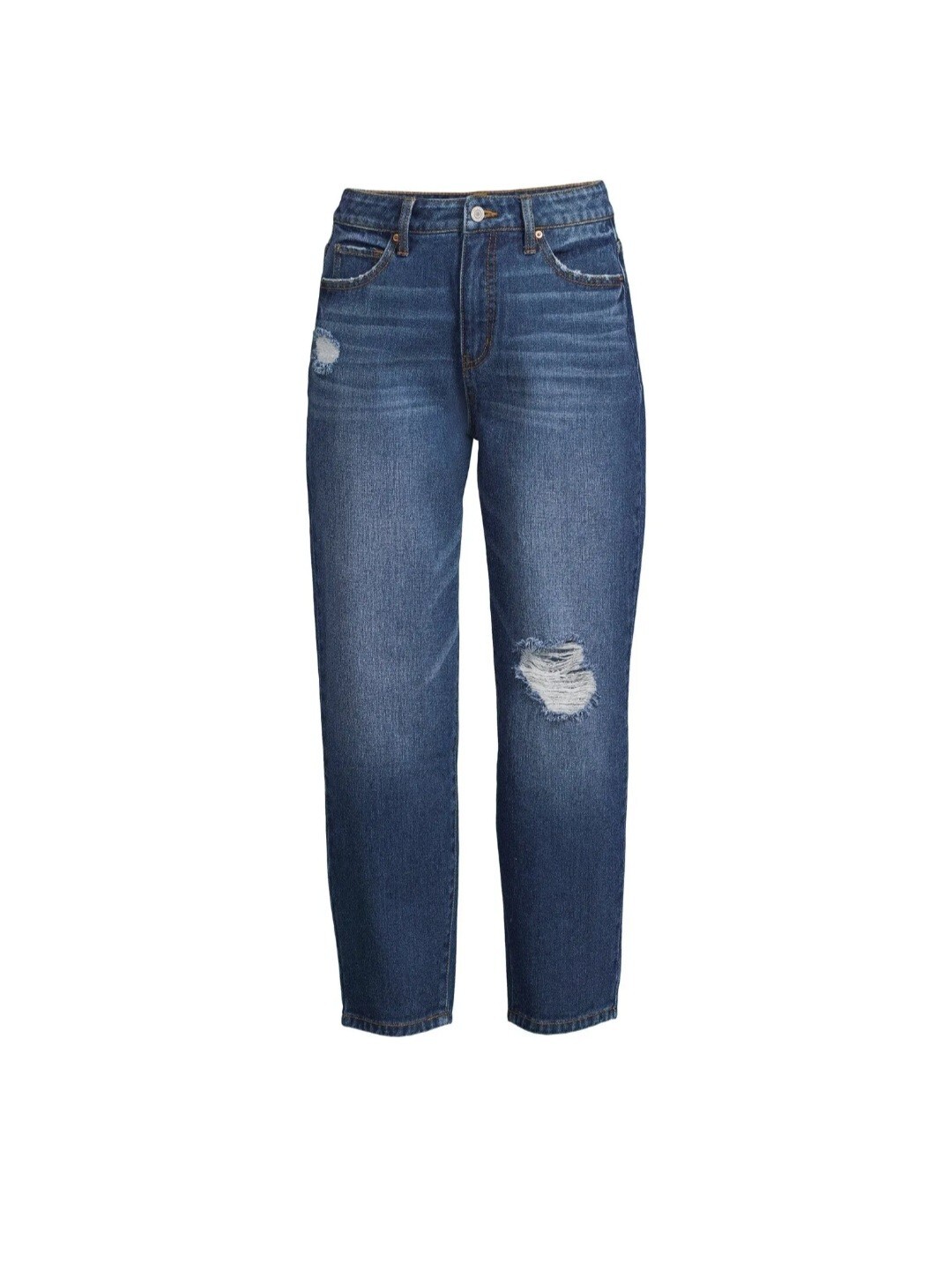 Women's Plus Size Distressed High Rise Mom Crop Jeans NWT Size 18  