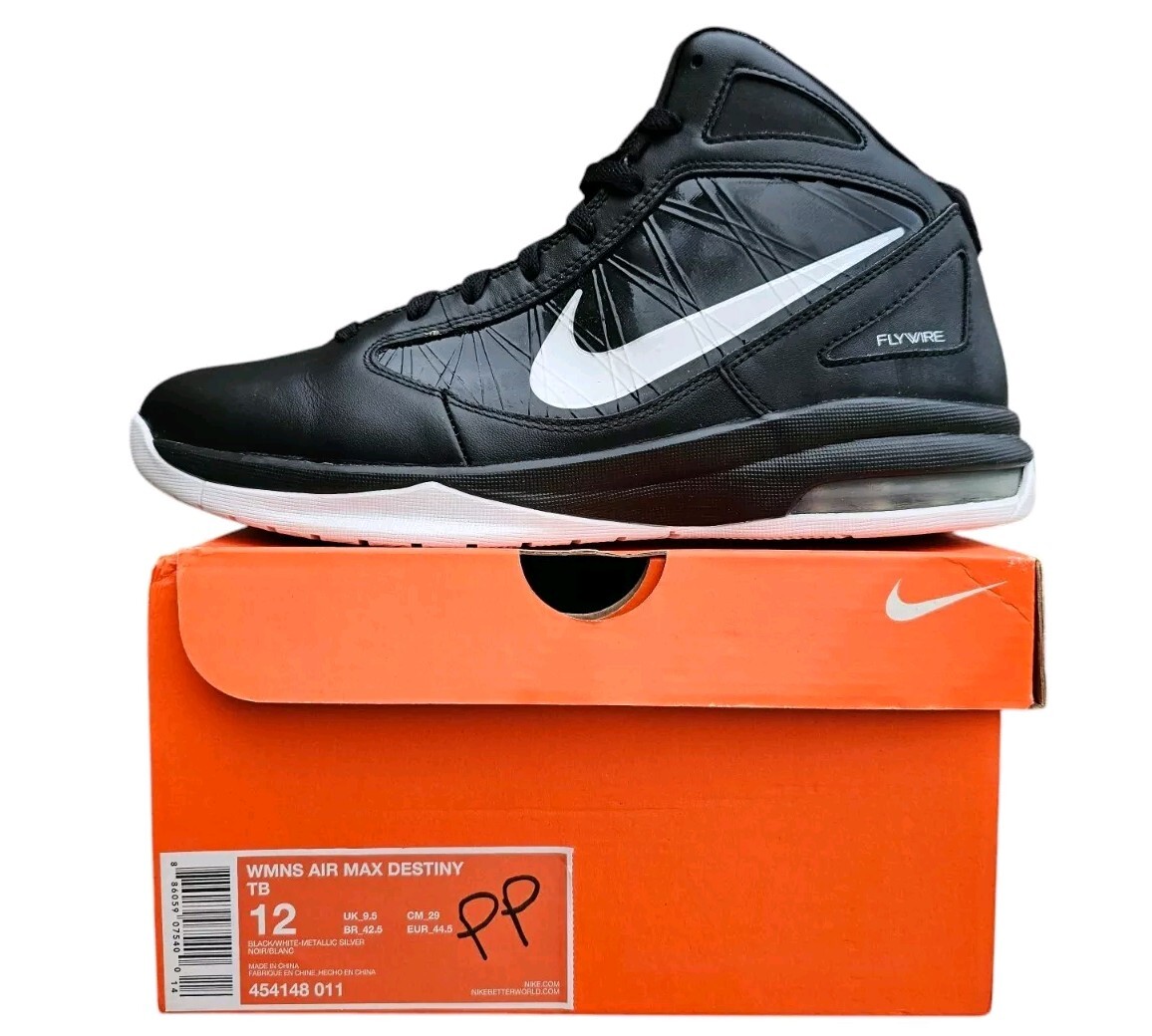 Nike Womens US Black/White Air Max Flywire High Top Shoes 454148