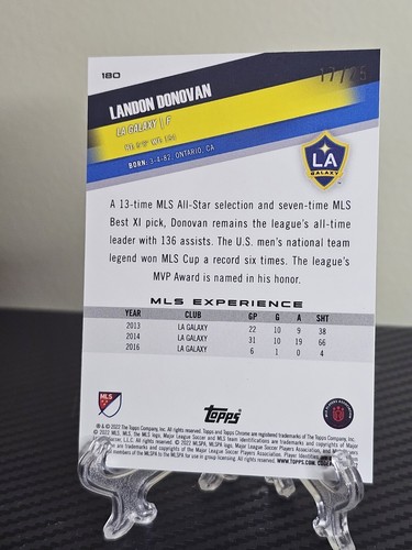 2022 Topps Chrome MLS Orange Refractor Image Variation #180 LANDON DONOVAN 17/25 - Picture 3 of 5