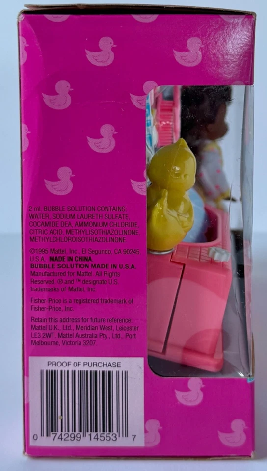 🫧Bath Time Fun Kelly 💕Barbie's Baby Sister💕1995 Afroamericana-Caja dañada Foto 4 de 4