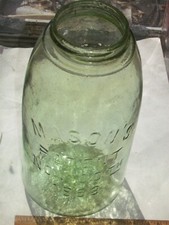 Tarro de conservas de astillas de labios molidos HG patente de albañil verde oliva claro 30 de noviembre de 1858