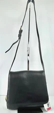 Leather Co by Liz Claiborne Black Leather Medium Crossbody Purse Messenger Bag