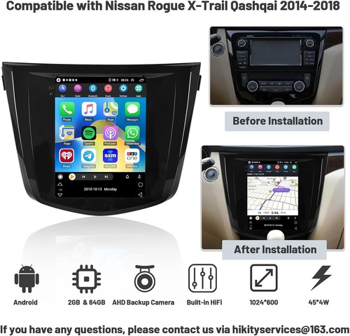 Wireless Carplay 2+64G for Nissan Rogue X-Trail Qashqai 2014-2018 Android Car - Picture 3 of 8