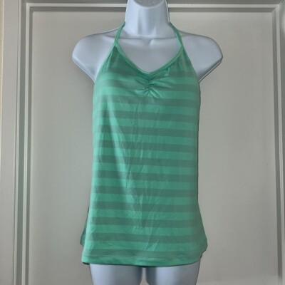Nike Dri-Fit Indy Women s Training Tank Top Mint Green Striped - Size Large