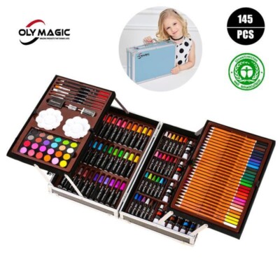Premium Zeichnungsmalset Deluxe 145-teilig Kinder ab 5 Jahren