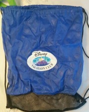 Disney Vacation Club Mesh Draw String Bag Tote Blue Black Backpack Old Style 