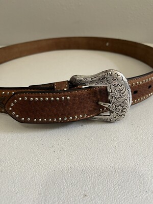 Nocona Belts Brown Western Woven Tool Beaded Leather Belt Size 40 Nocona Belts Brown Western Woven Tool Beaded Leather Belt  main image 4