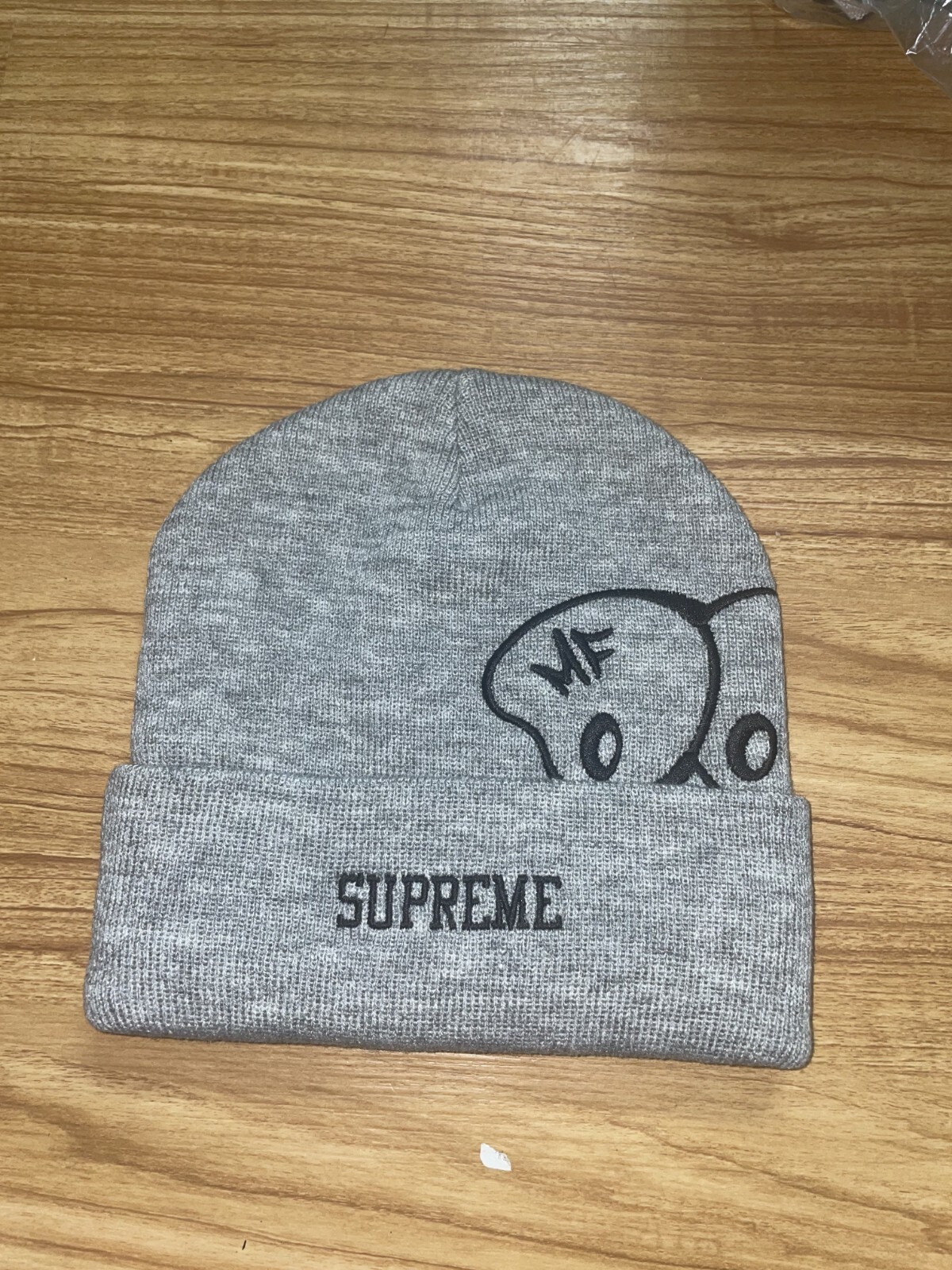Supreme MF DOOM Box Logo Heather Grey Beanie FW23 New in Bag