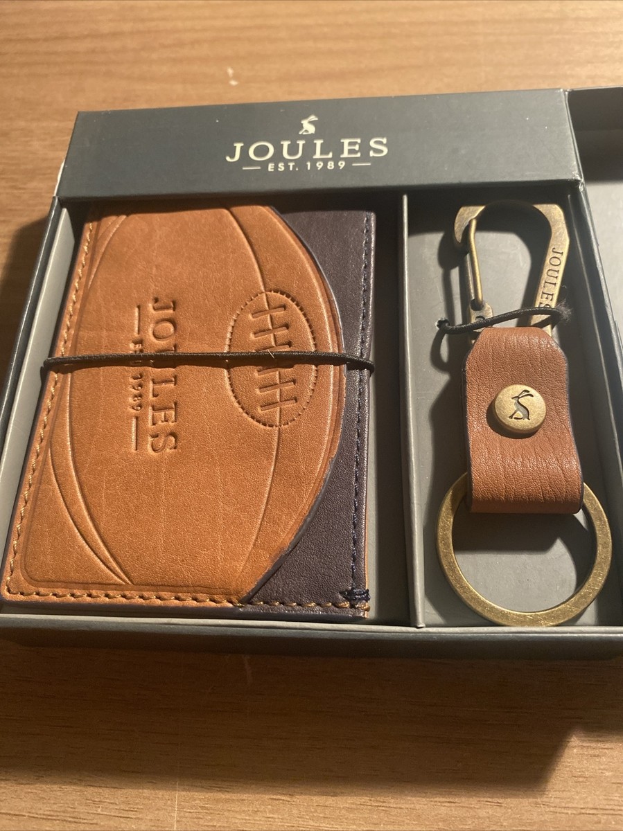 🌟Joules Hobson Rugby Leather Card Holder Keyring🌟 UK