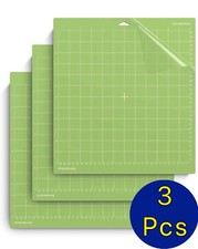3-Pcs StandardGrid Cutting Mats for Cricut Maker Replacement Accessories 12x12 N
