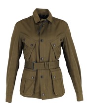 Burberry Prorsum Belted Field Jacket In Green Polyester Ints