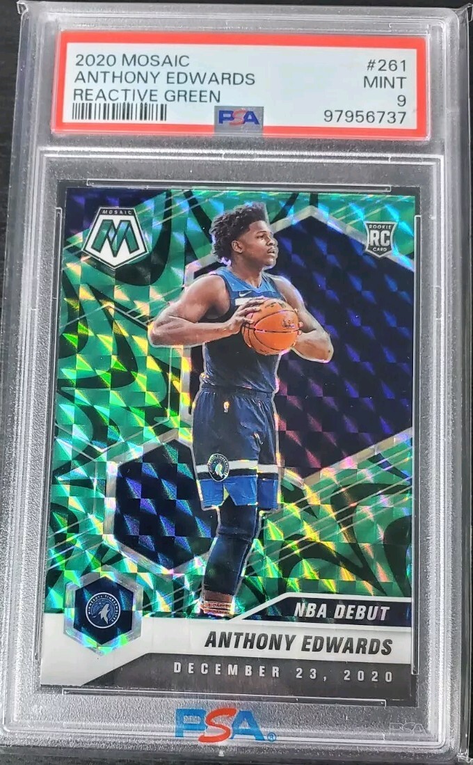 2020-21 Mosaic - NBA Debut Reactive Green Mosaic Prizm #261 Anthony Edwards (RC)