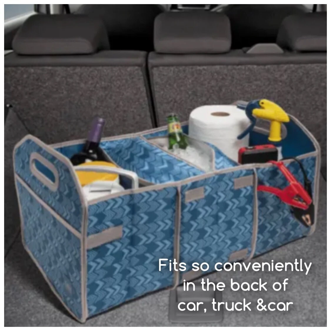 3 Compartment Car Trunk Organizer Foldable Storage COOLER Laundry