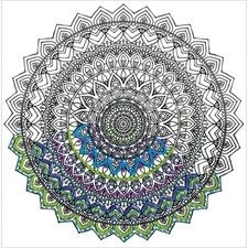 Zenbroidery Stamped Embroidery 10"X10"-MandalaWhite 10 x 6.38 x 0.13