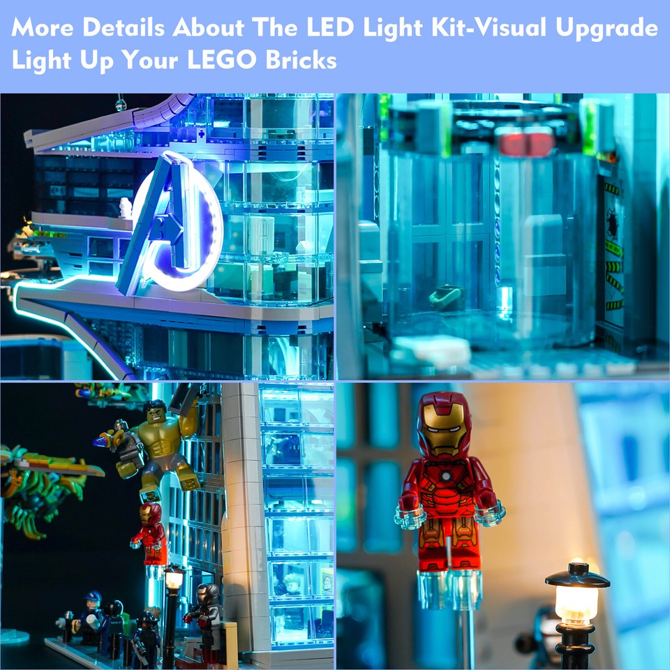 BrickBling LED Light Kit for LEGO Avengers Tower 76269 DIY Decor (RC ...