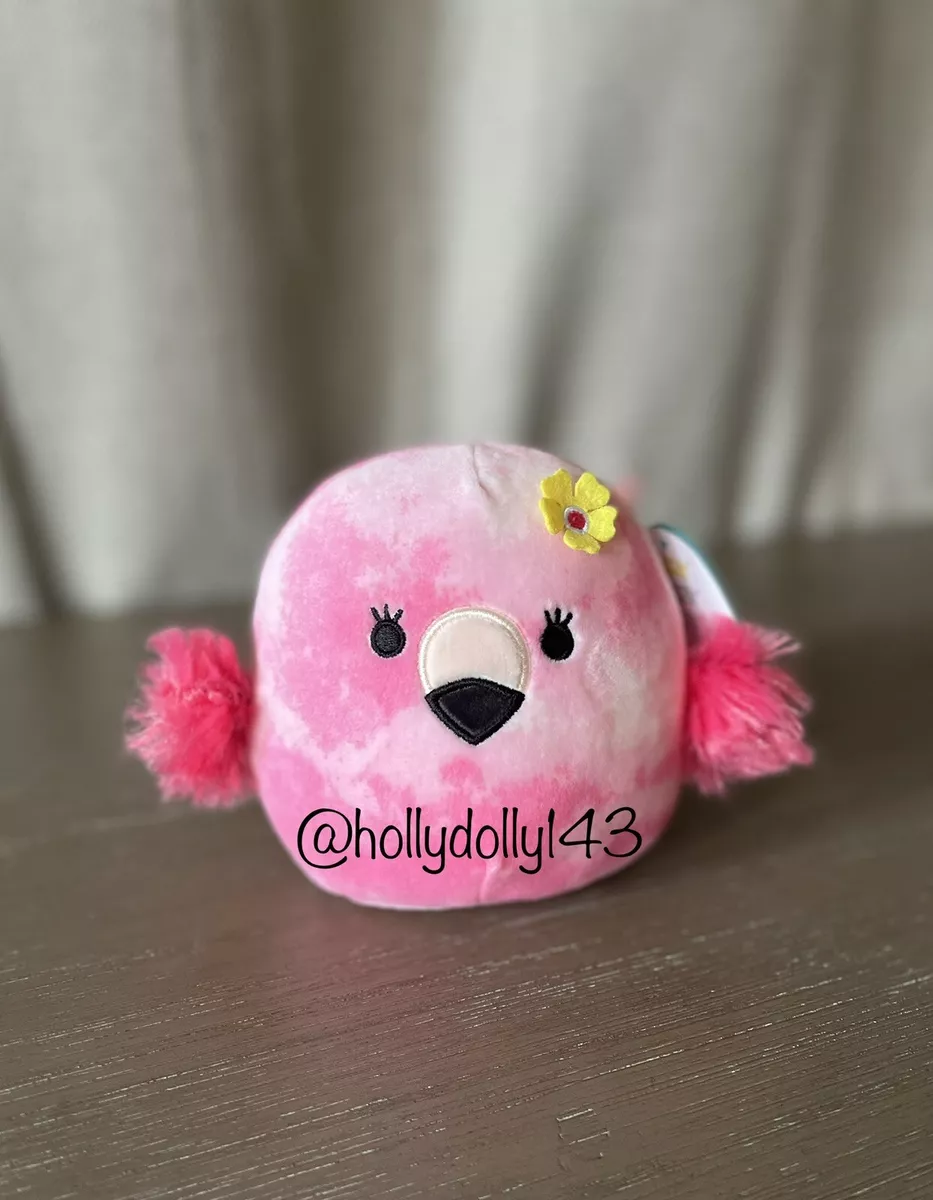 Squishmallows 5” Cookie Pink Tie Dye Flamingo Yellow Flower Plush BNWT  Kellytoy