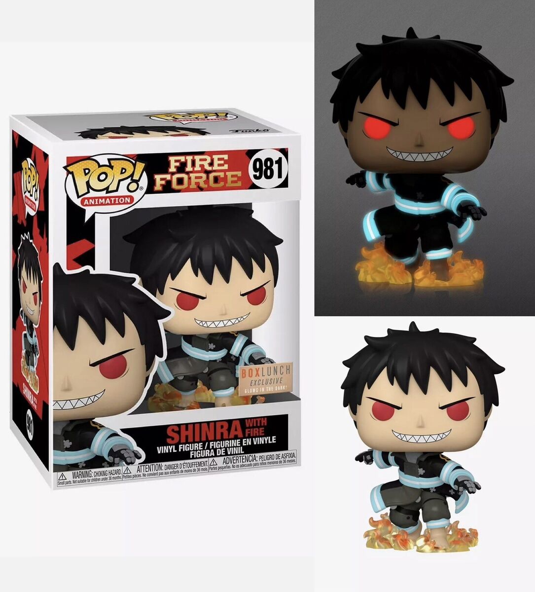 NEW 2021 Funko POP! Fire Force Shinra with Fire GITD NEW 2021 Funko POP! Fire Force Shinra with Fire GITD