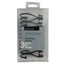 MADE BY DESIGN 12 Ct Shower Hooks S-Hooks Matte Black Finish C72Q