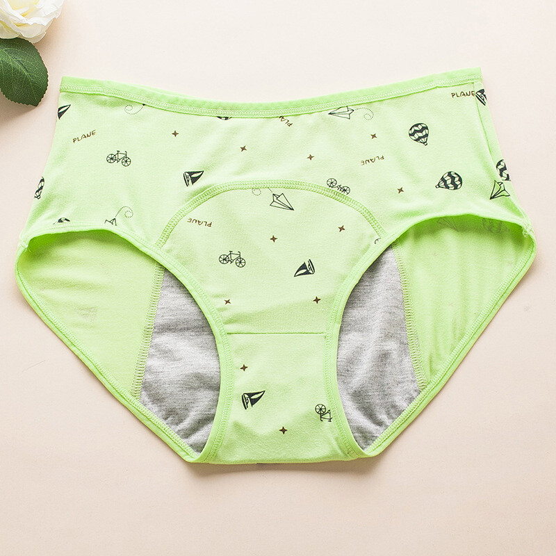 Girls Cute Printed Menstrual Period Panties Leak-Proof Briefs