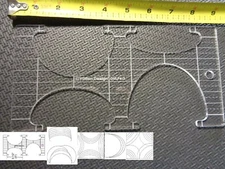 Quilting Template Ruler 3mm thick create Ovals / Leaves for Low Shank Machines